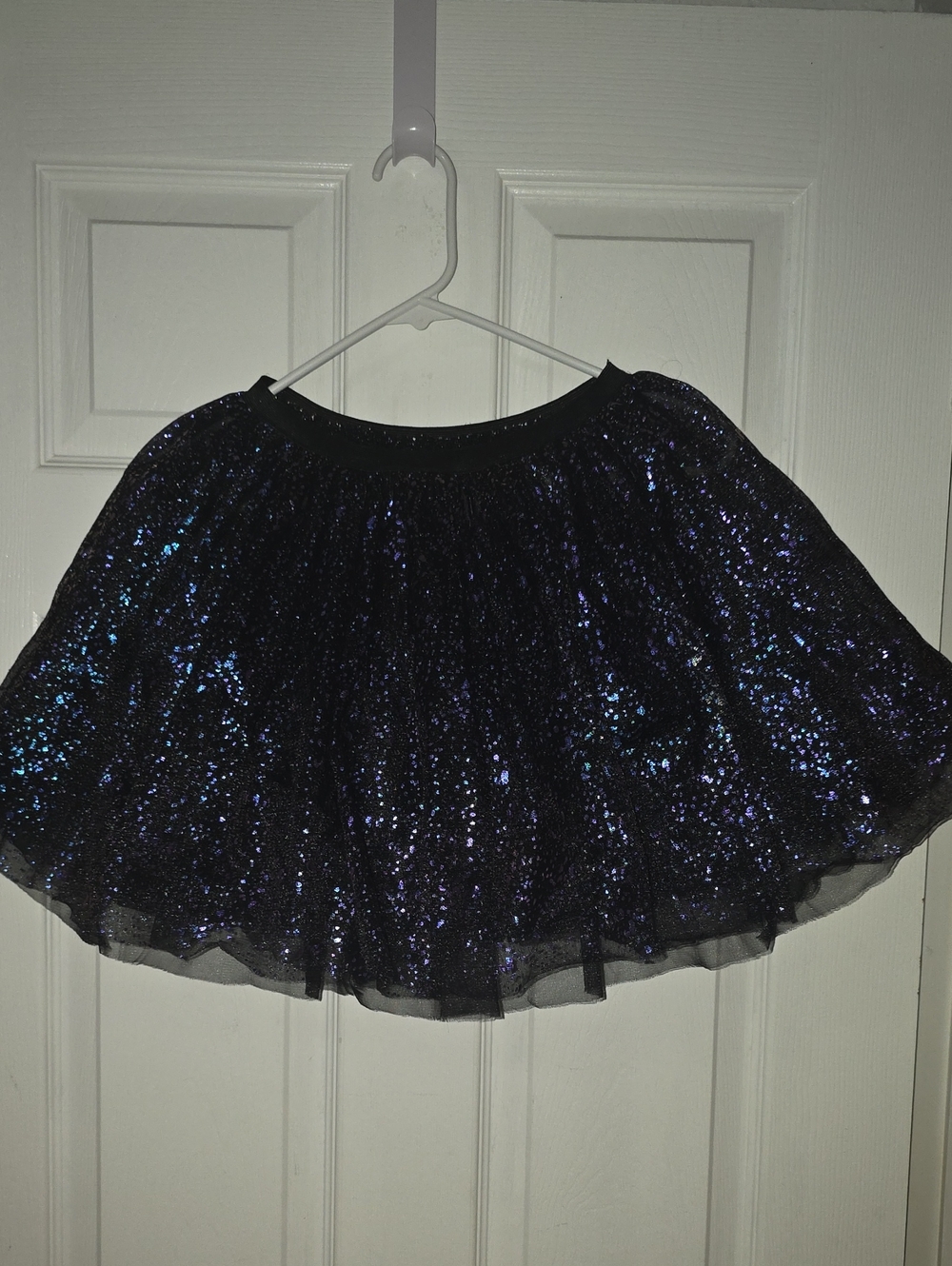 Source Unknown Black Sequin Circle Skirt with Blue Shimmer